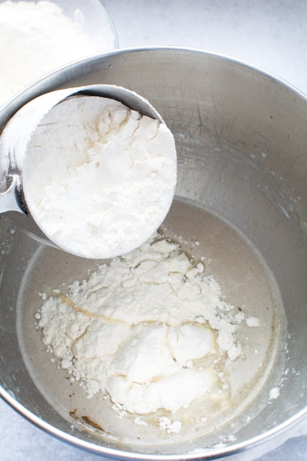flour added to yeast mixture