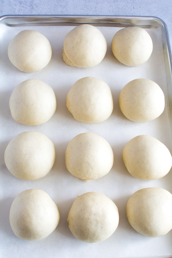 risen balls of dough