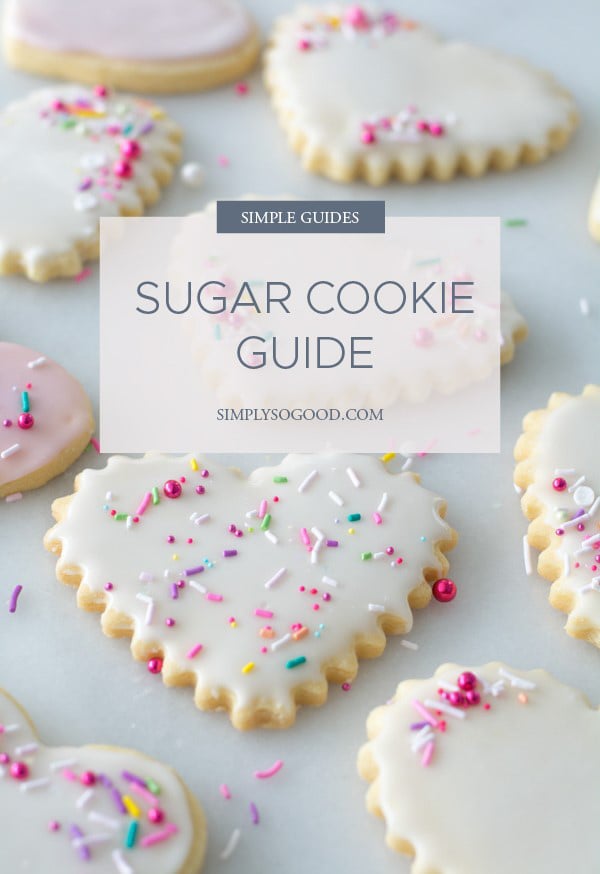 Sugar cookie guide sign with heart cookies