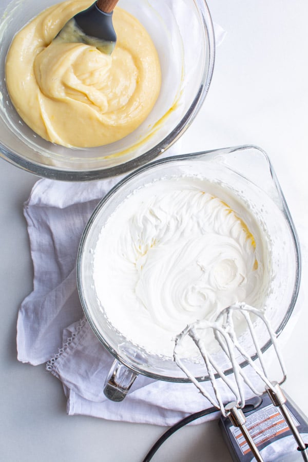 whipped cream with mixer blades showing