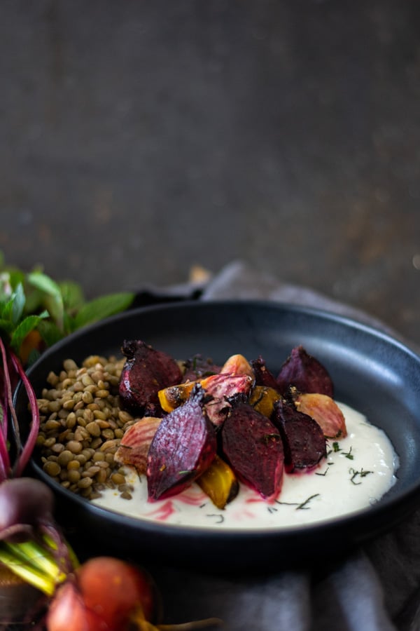 Roasted Beets with Mint Yogurt