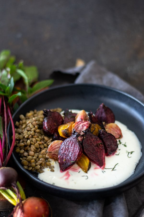 Roasted Beets with Mint Yogurt