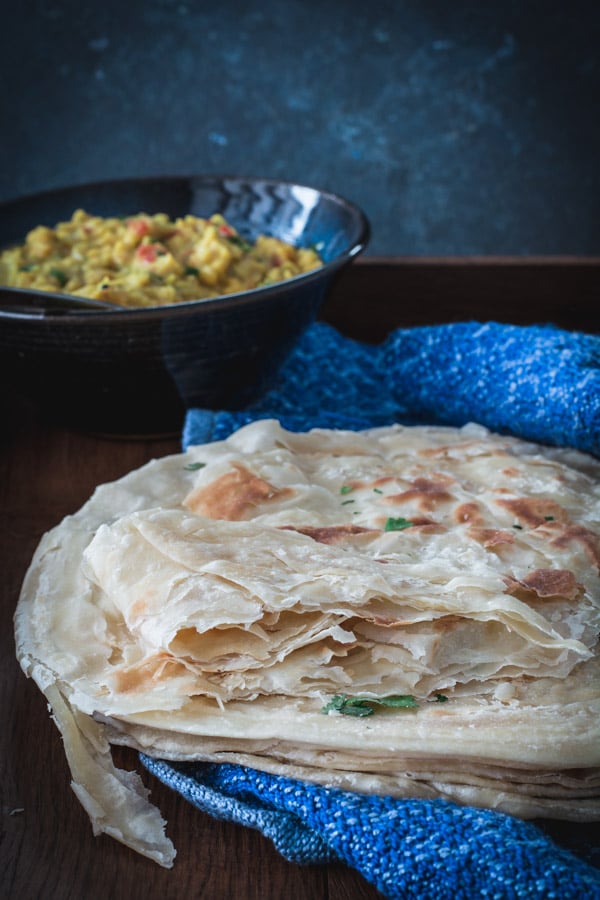 Stack of flakey paratha