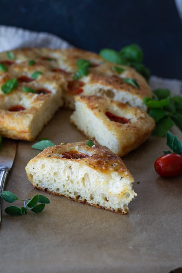 No-Knead Tomato Focaccia